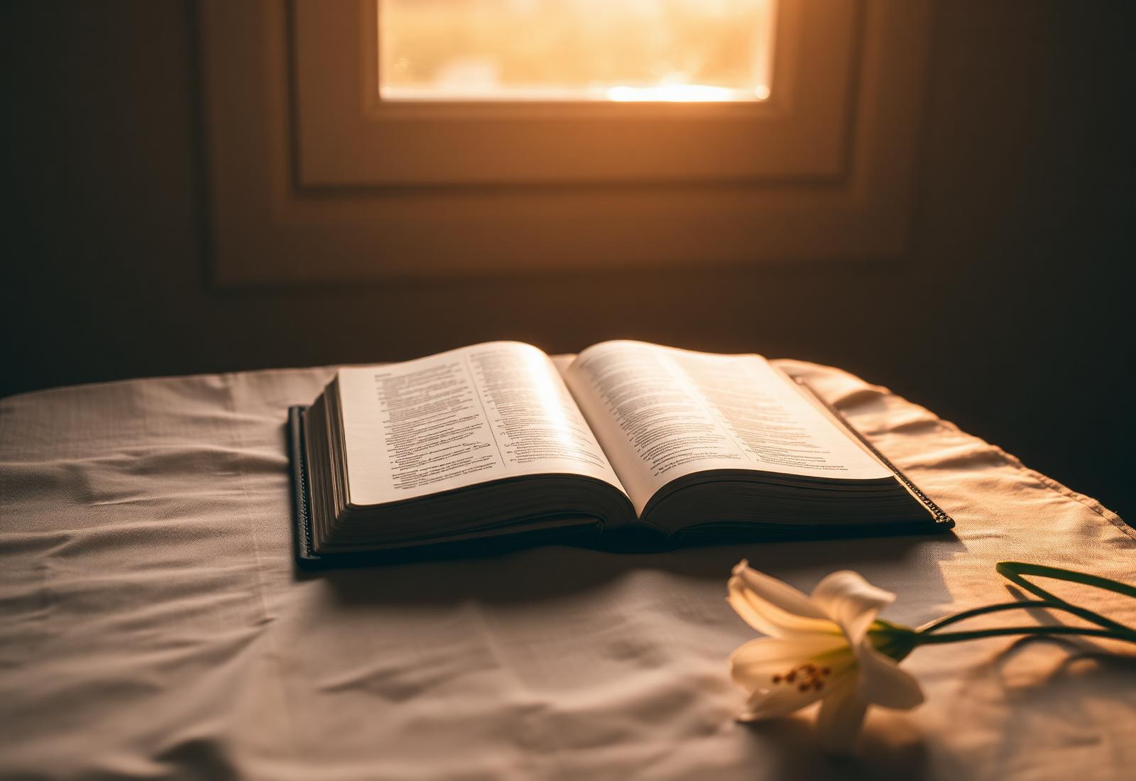 Open Bible by window